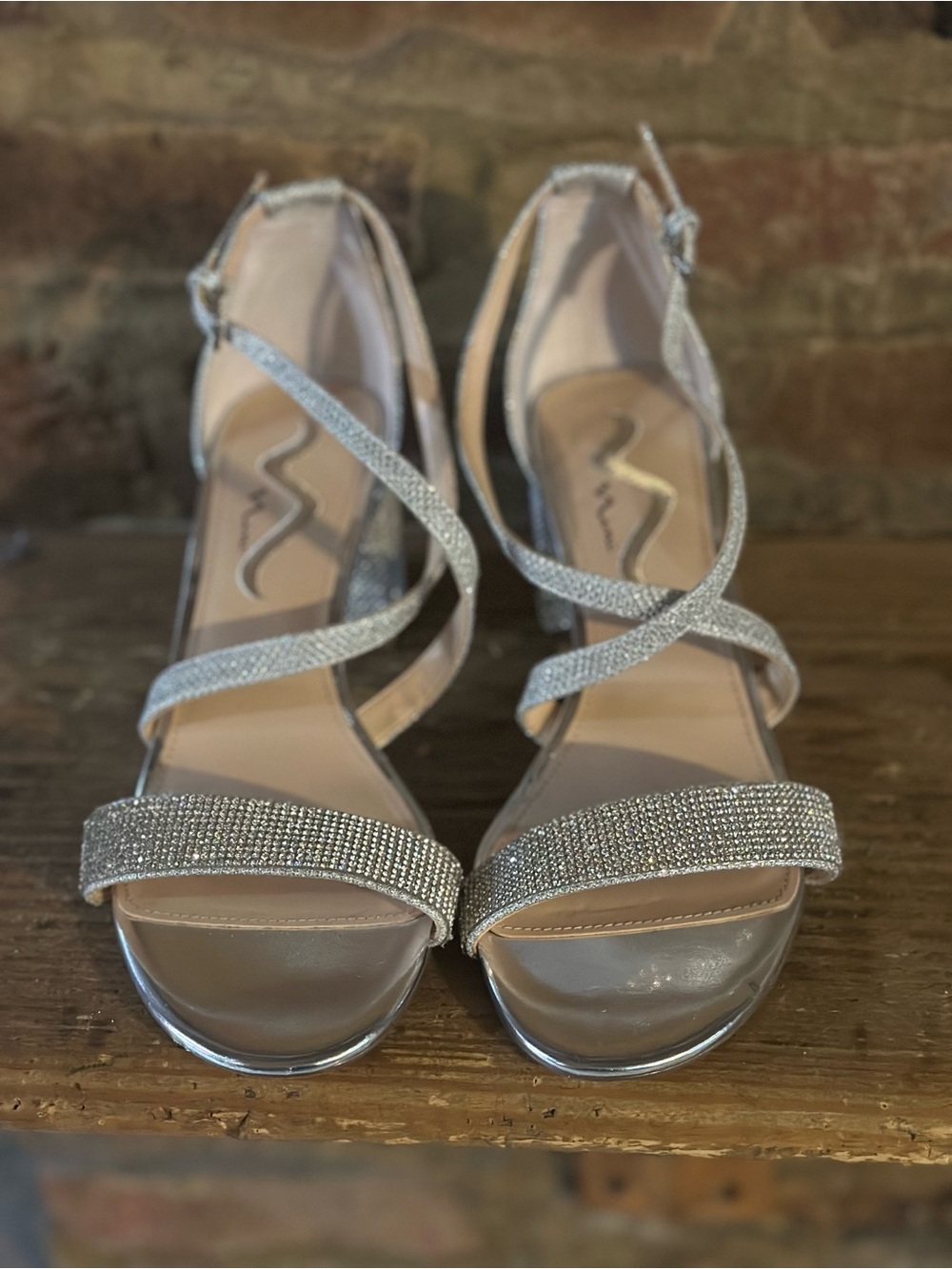 Nina Woman’s Prom Formal Mother Of The Bride Dress Shoe Size 10 M  True silver